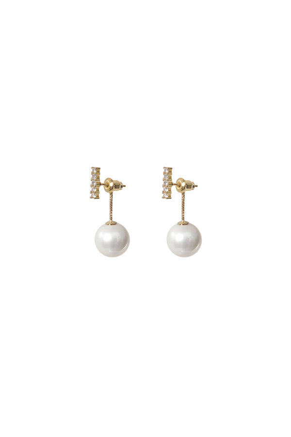 Talia | Mini Pendientes de Perla con Pedrería
