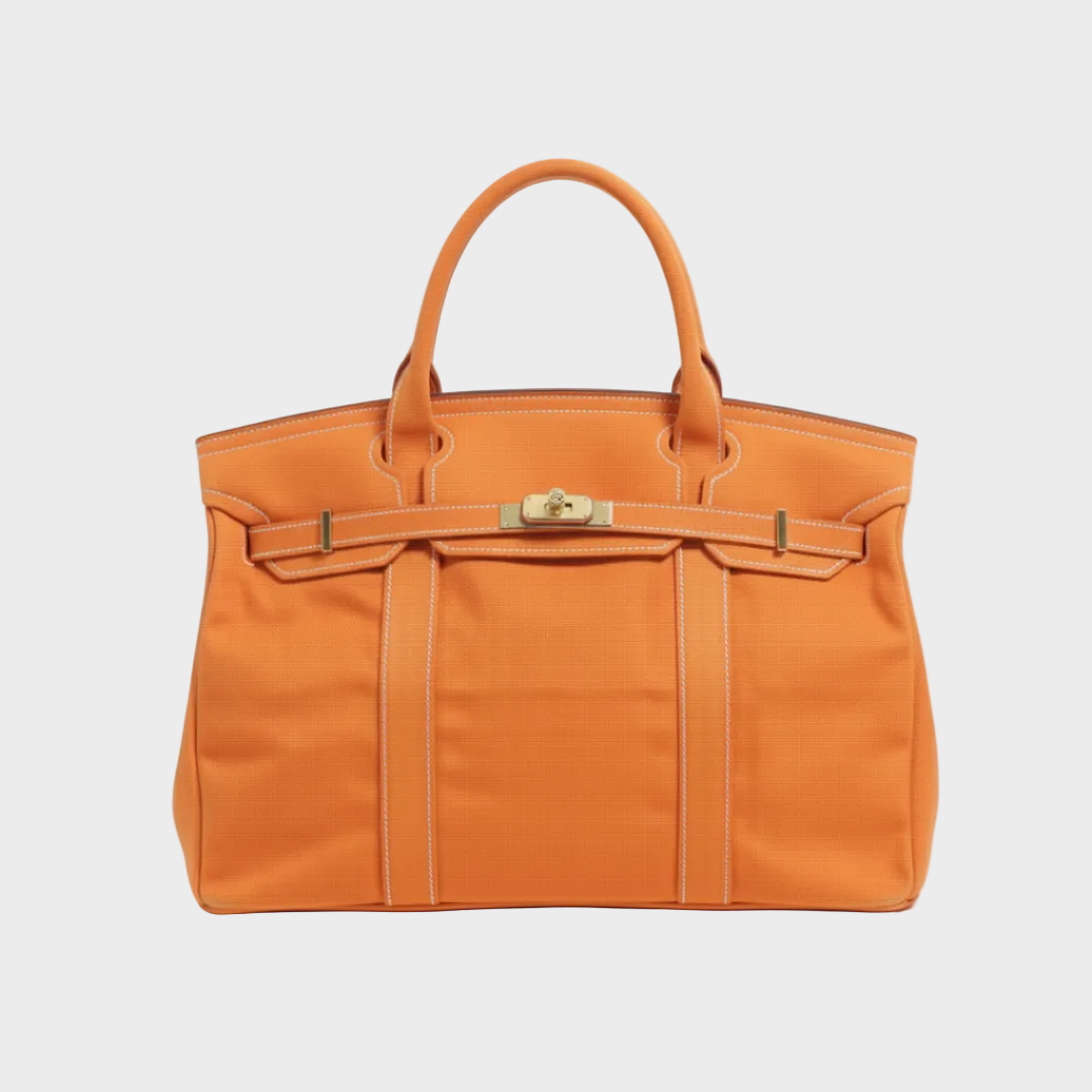 Bárbara bolso tote de lona naranja liso