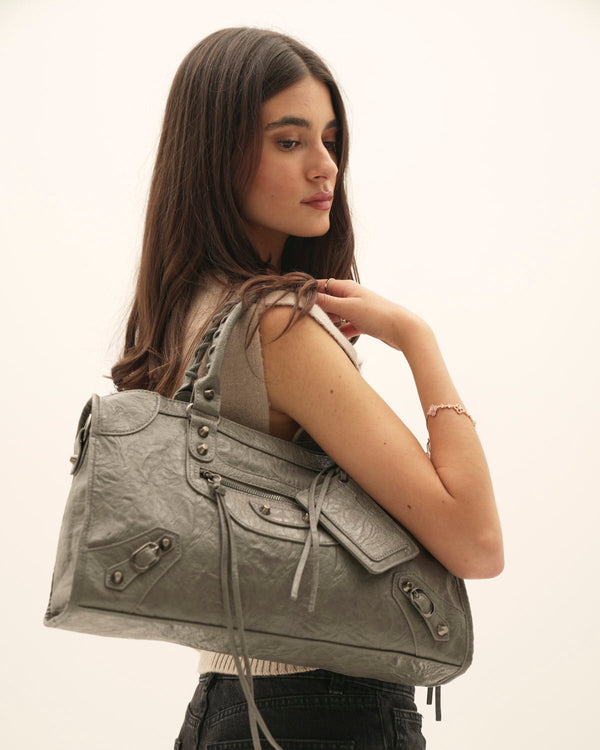 Iris | Bolso Shopper de Piel Gris Oscuro