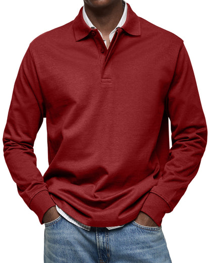 Polo de lujo de manga larga en rojo