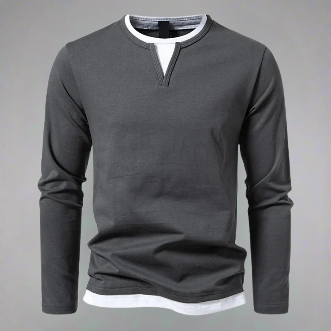 Hernán camiseta de manga larga en gris