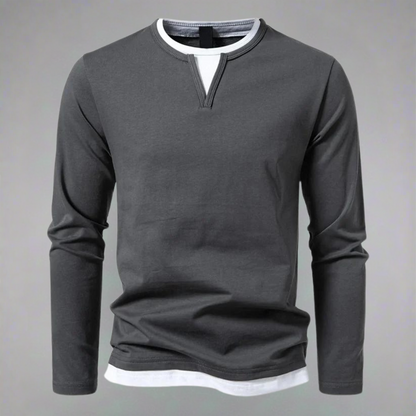 Hernán camiseta de manga larga en gris
