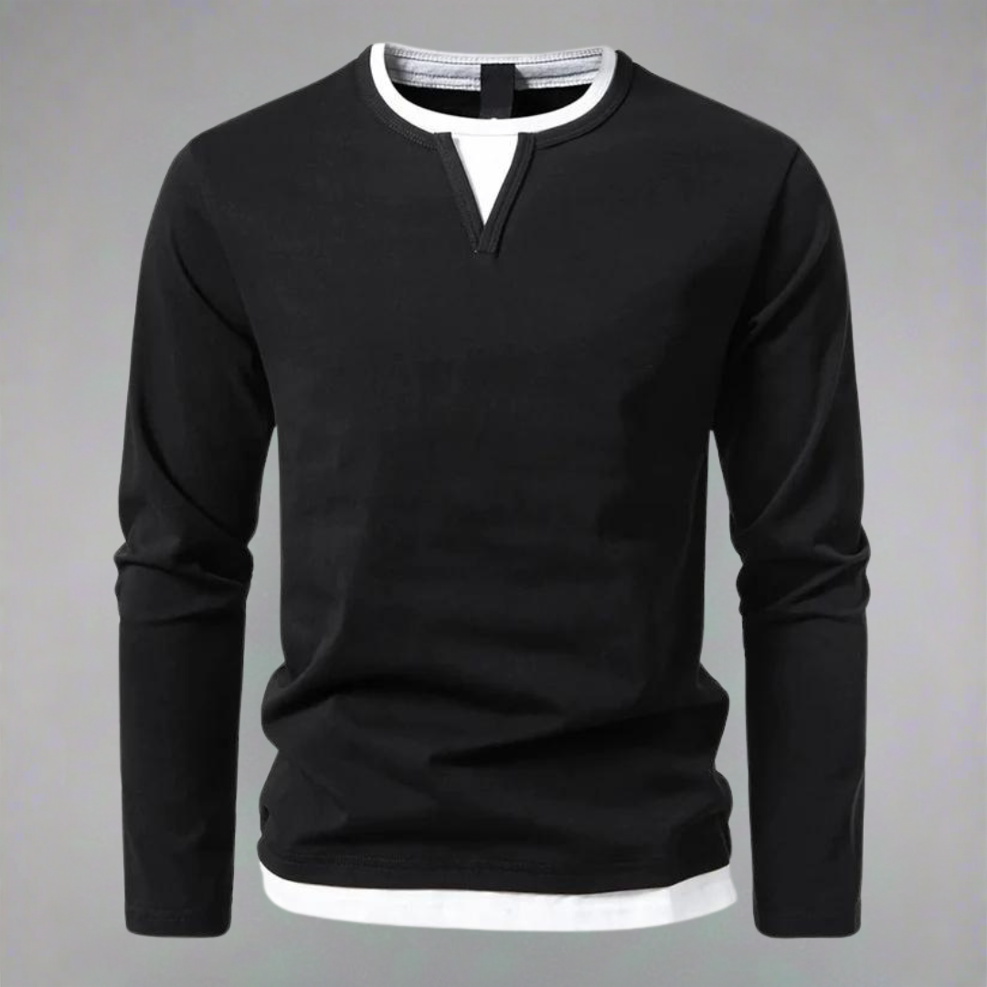 Hernán camiseta de manga larga en negro