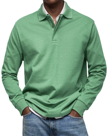 Polo de lujo de manga larga en verde