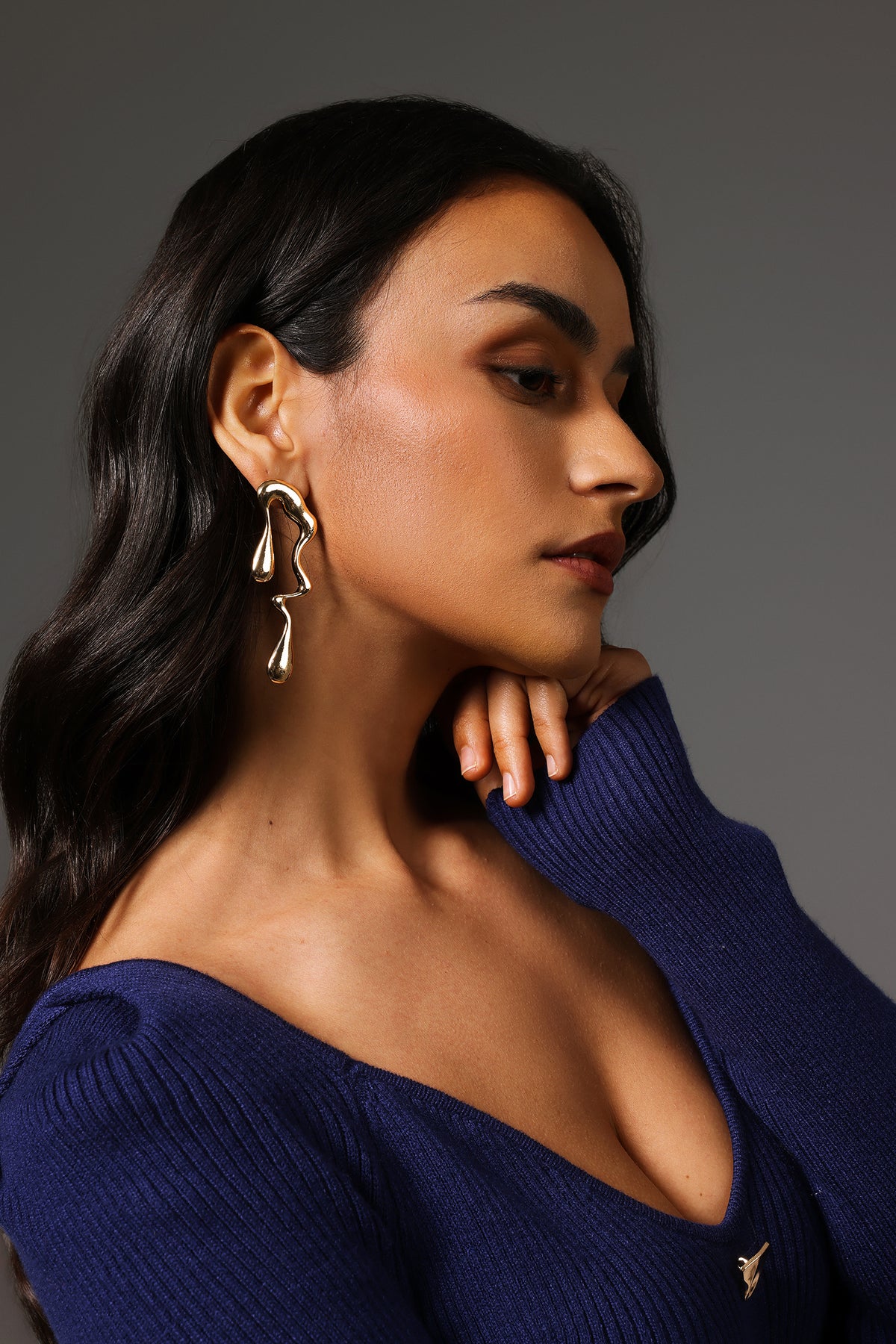 Rode pendientes dorados look