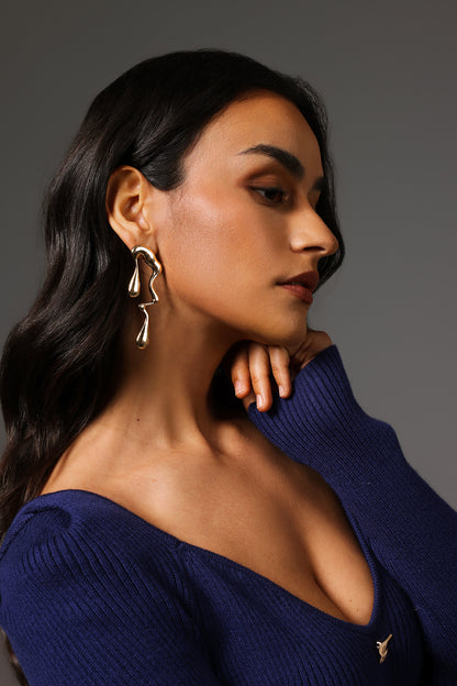 Rode pendientes dorados look