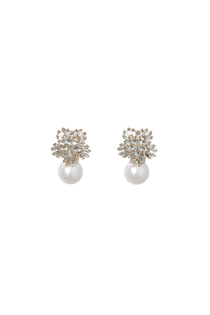 Zaha pendientes de perla con pedrería