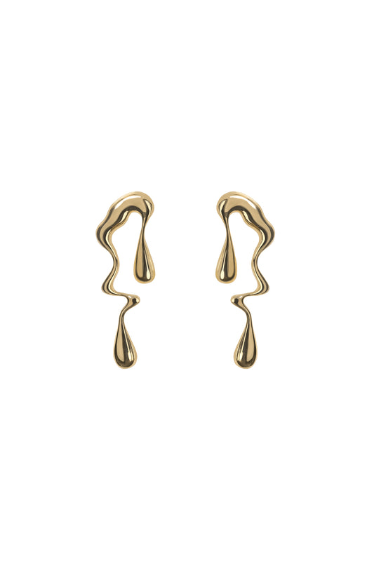 Rode pendientes gota irregular dorados