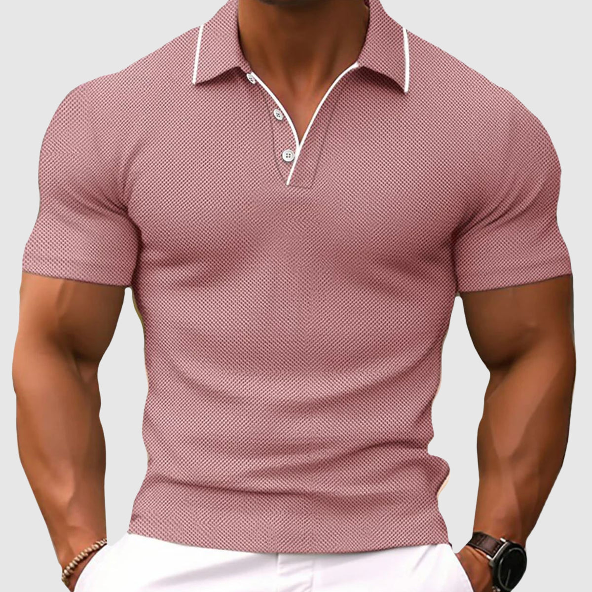 Alberico polo slim fit en rosa