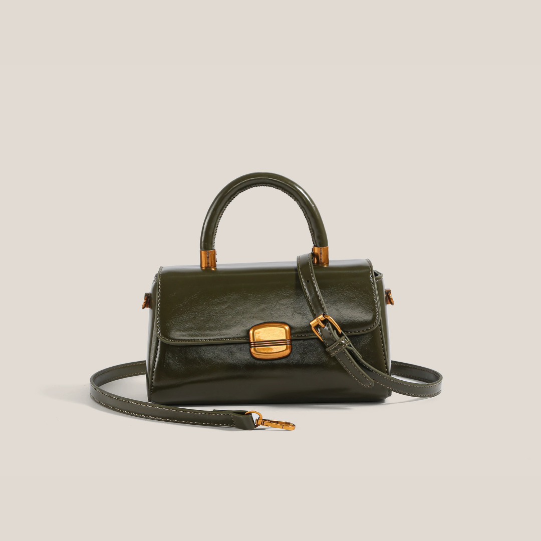 Mila bolso de mano brillante en verde