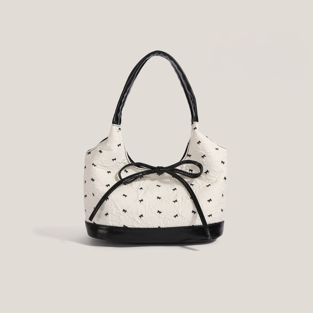 Romilda bolso tote acolchado en blanco y negro