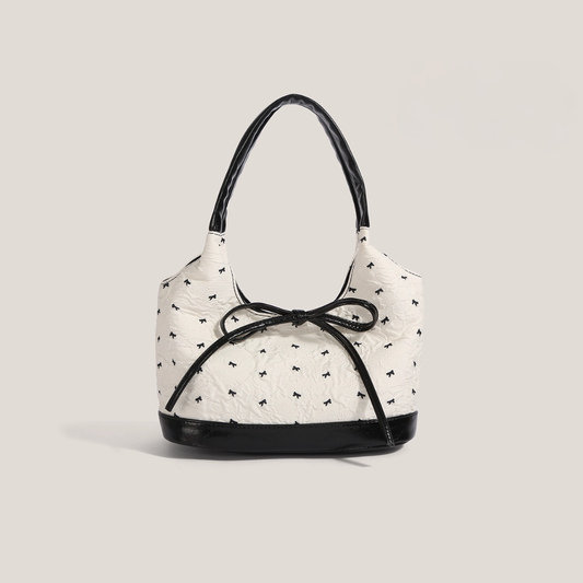 Romilda bolso tote acolchado en blanco y negro