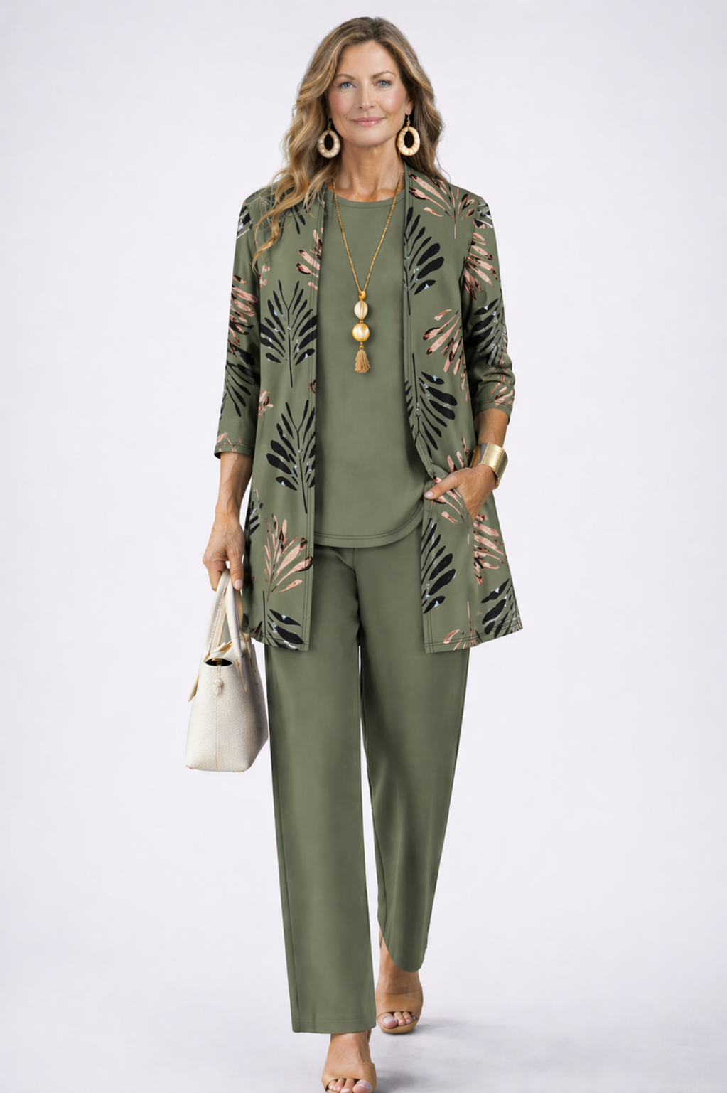 Margaret conjunto de 3 piezas en verde