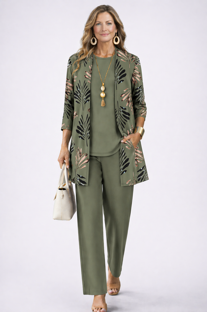 Margaret conjunto de 3 piezas en verde