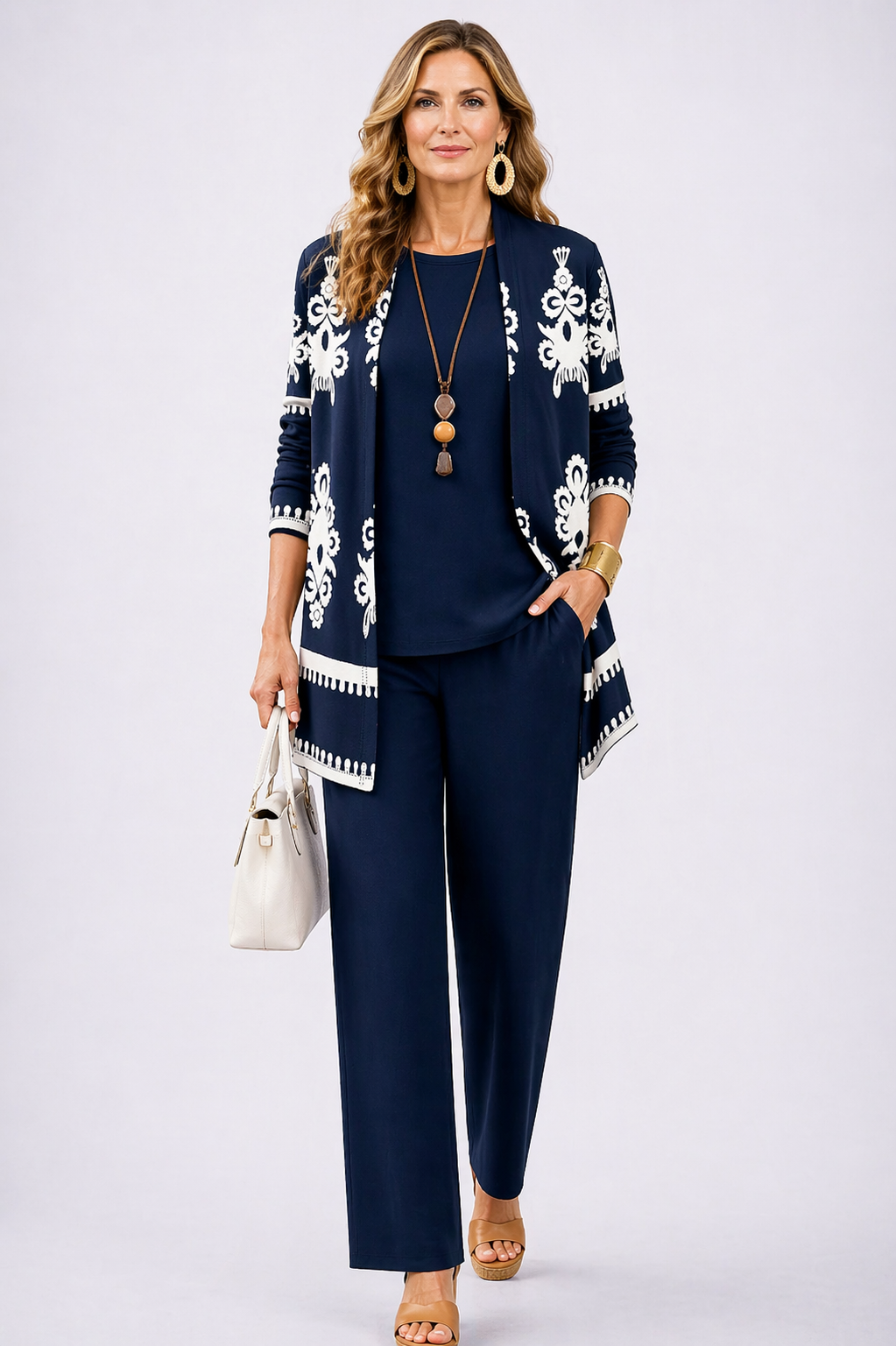 Carol conjunto de 3 piezas en azul marino