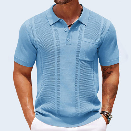 Anselmo polo de algodón en azul