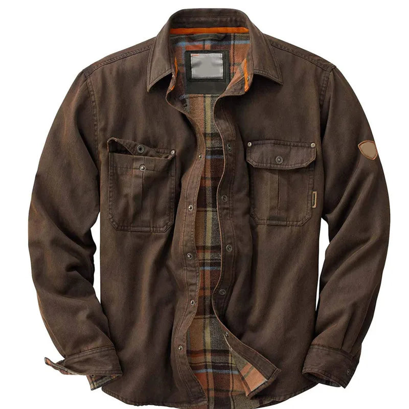 Aldo chaqueta de algodón vintage en marrón oscuro