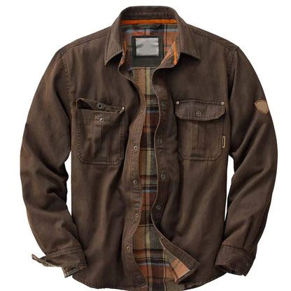 Aldo chaqueta de algodón vintage en marrón oscuro