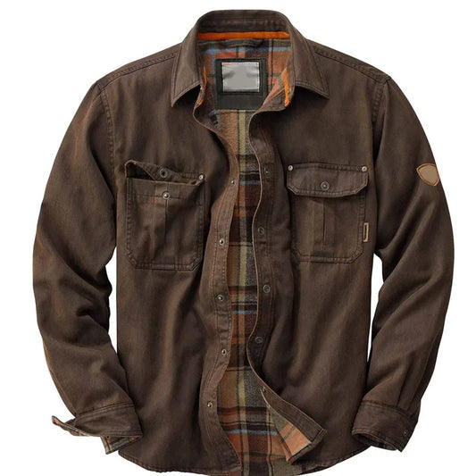 Aldo chaqueta de algodón vintage en marrón oscuro