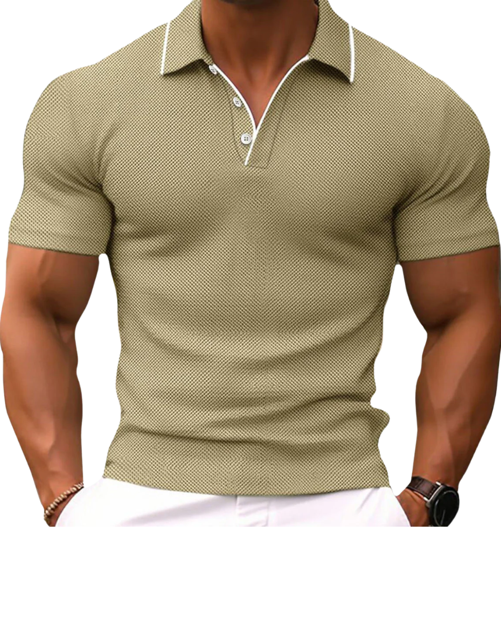 Alberico polo slim fit en beige