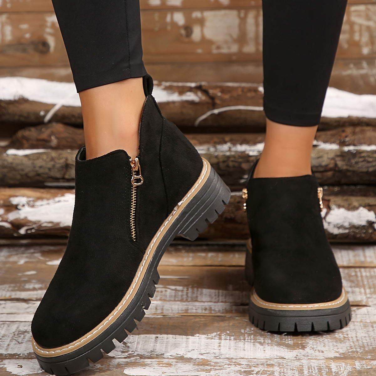 Kathleen botines con cremallera en negro