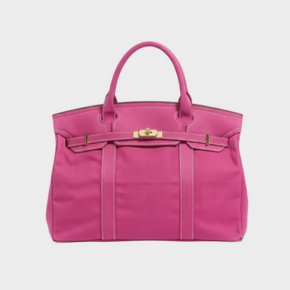 Bárbara bolso tote de lona rosa liso