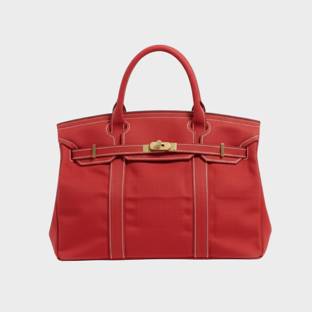 Bárbara bolso tote de lona rojo liso