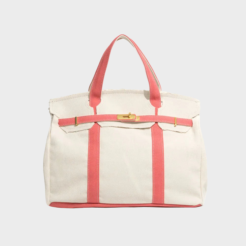Bárbara bolso tote de lona rosa