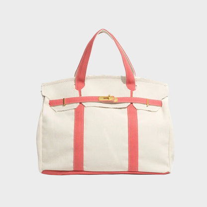 Bárbara bolso tote de lona rosa