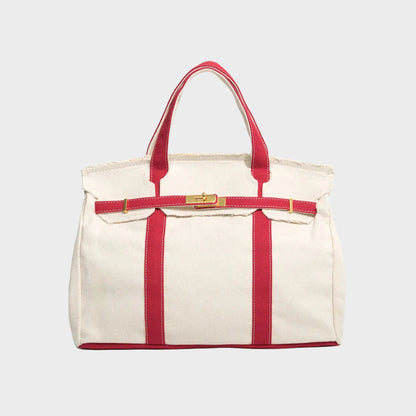 Bárbara bolso tote de lona rojo fuego