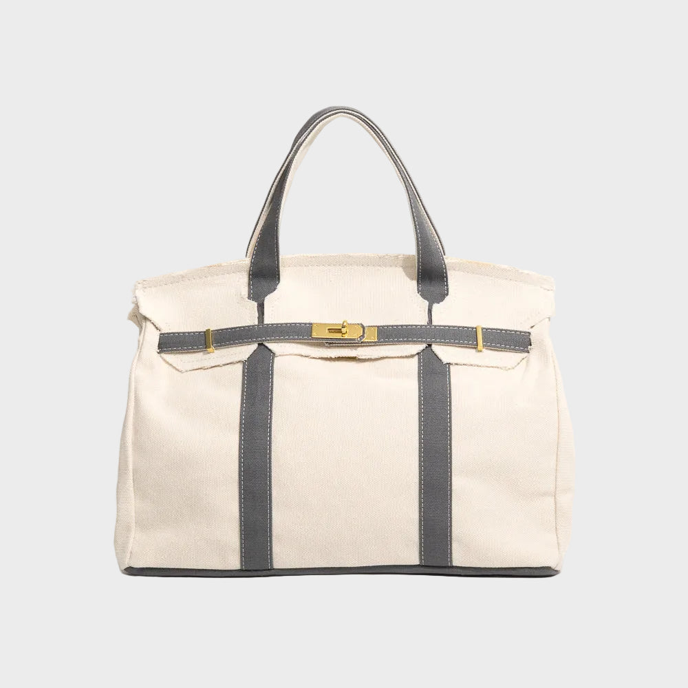 Bárbara bolso tote de lona gris lavado