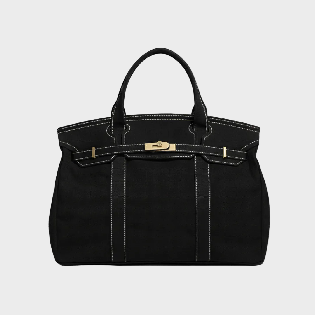 Bárbara bolso tote de lona negro liso