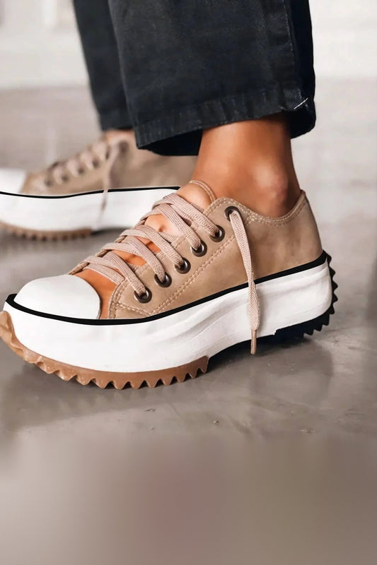 Bettina | Zapatillas de Plataforma Dentada - Marrón