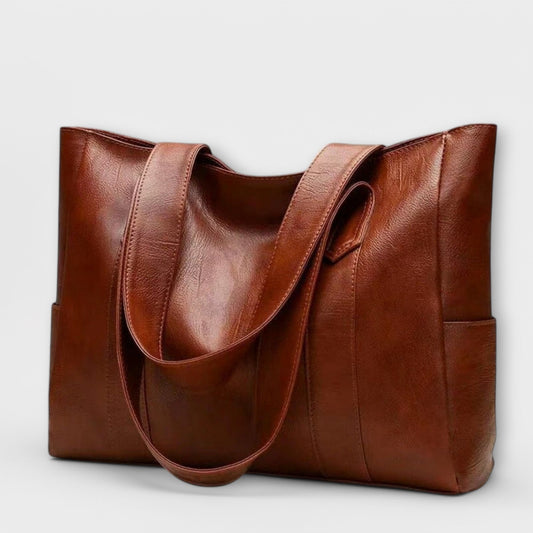 Carmen bolso tote de piel suave marrón