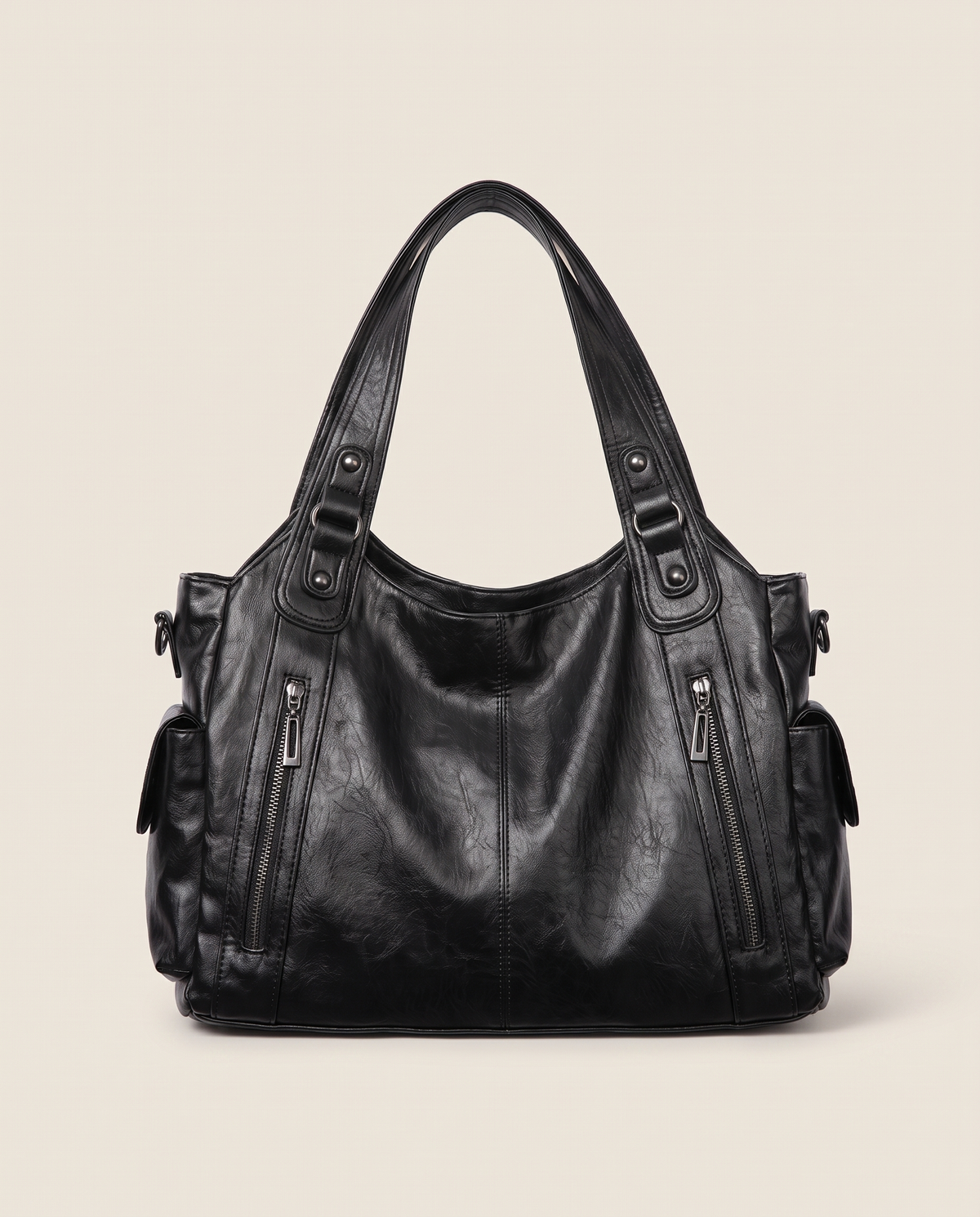 Carolina bolso de hombro negro, vista frontal