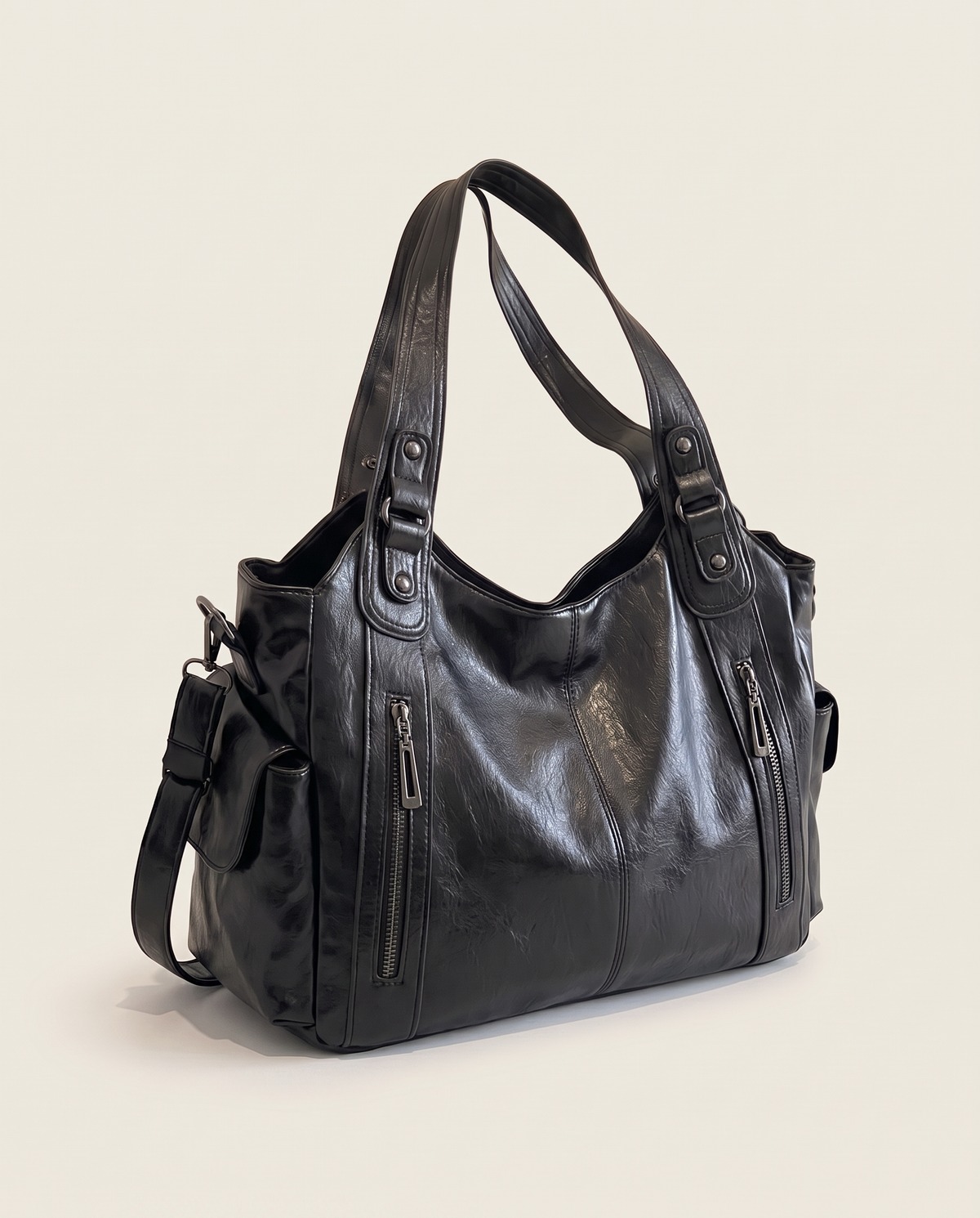 Carolina bolso de hombro negro, vista lateral