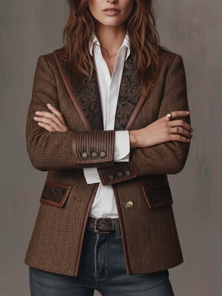 Blazer Consuelo de espiga, vista lateral