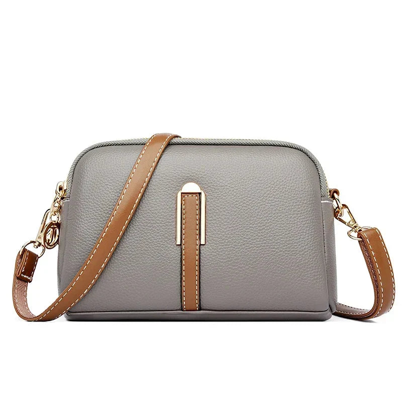 Emanuela bolso bandolera gris perla, vista frontal
