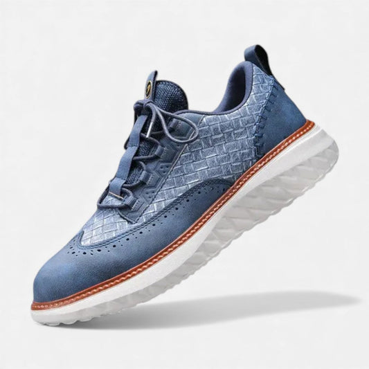 Zapatillas con detalle tejido en azul