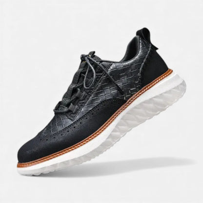 Zapatillas con detalle tejido en negro