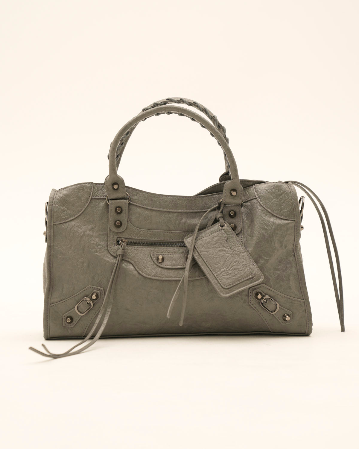 Iris bolso shopper de piel gris oscuro