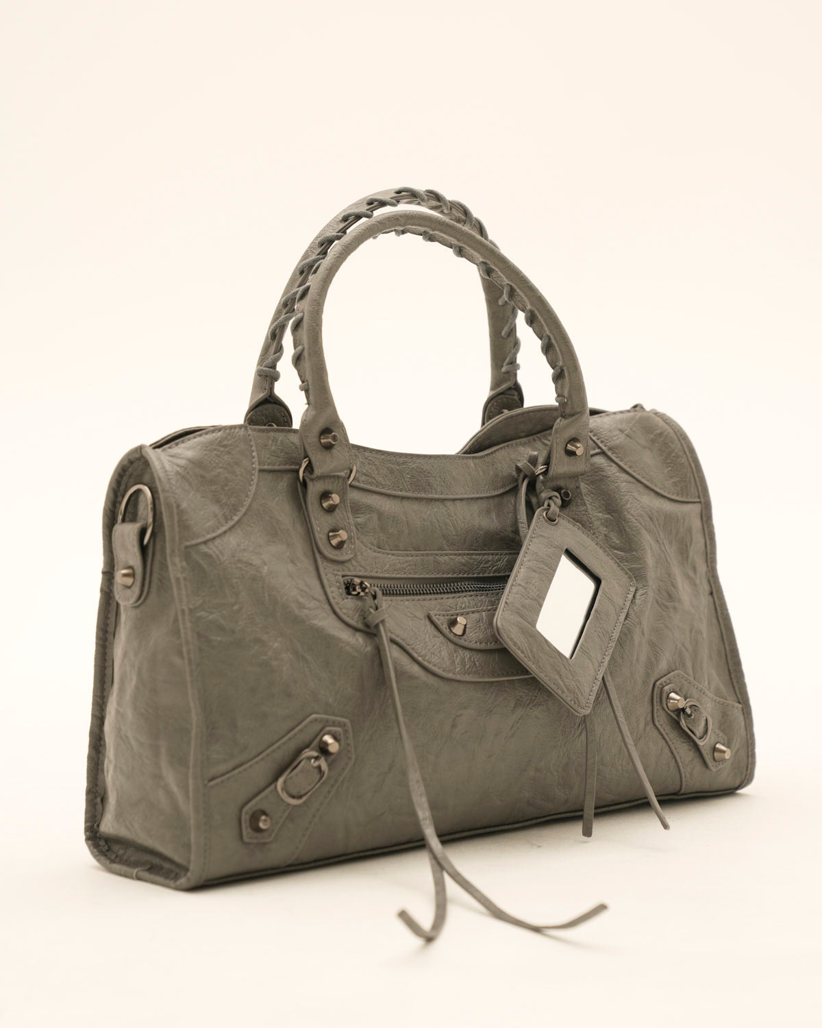 Iris bolso shopper de piel gris oscuro