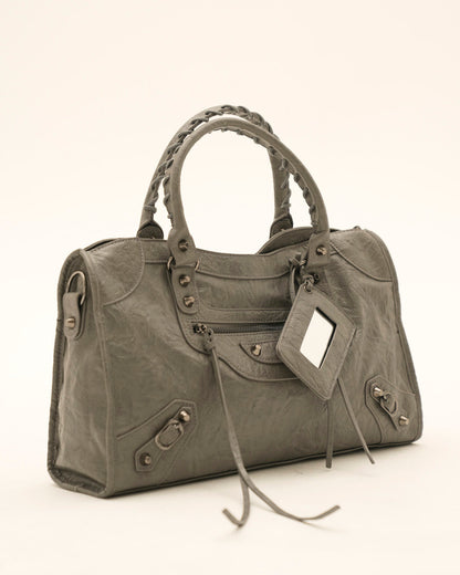 Iris bolso shopper de piel gris oscuro
