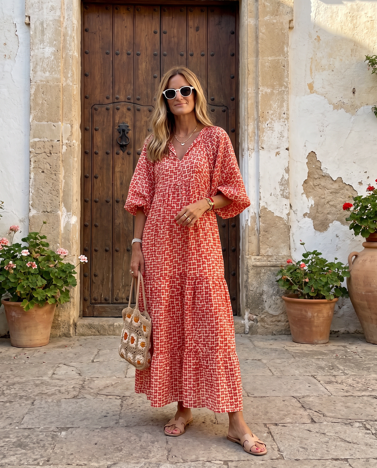 Isabella vestido largo boho rojo