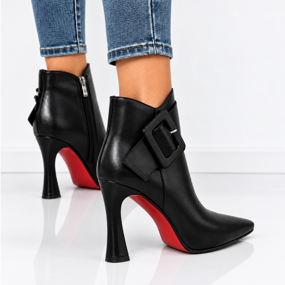 Botines Lina negros, vista lateral