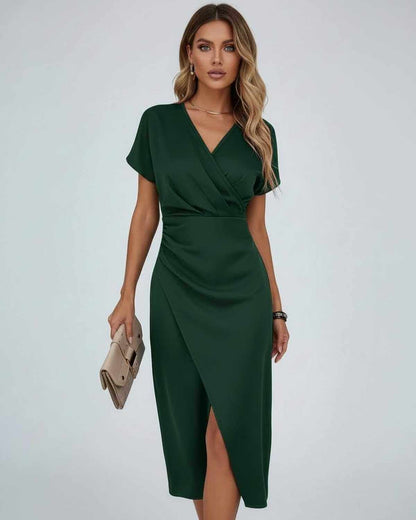Lola vestido midi cruzado verde