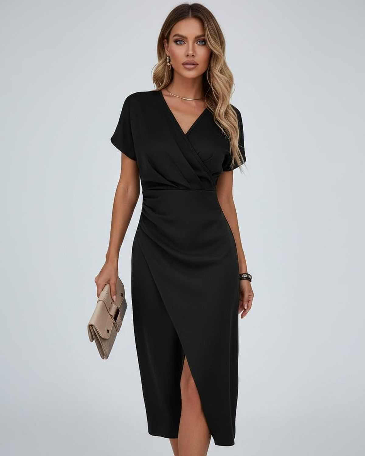Lola vestido midi cruzado negro