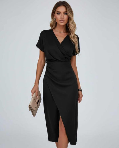 Lola vestido midi cruzado negro