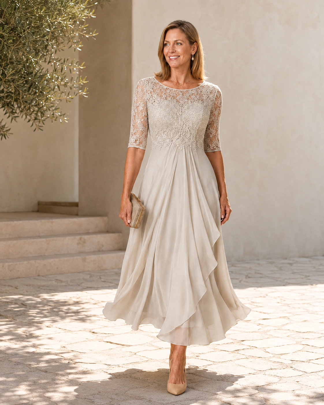 Vestido Loreto de encaje, detalle del cuerpo