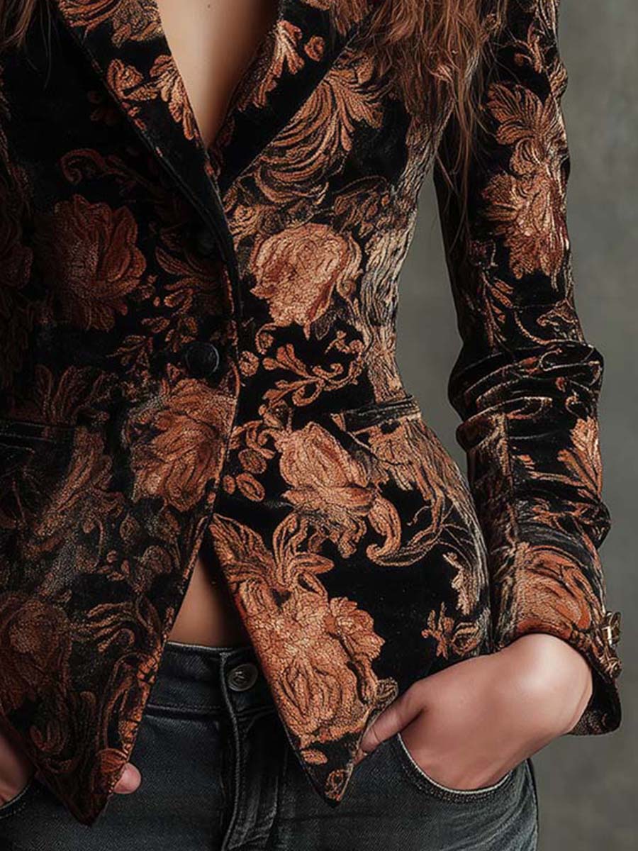 Blazer Lucía de flores, vista lateral